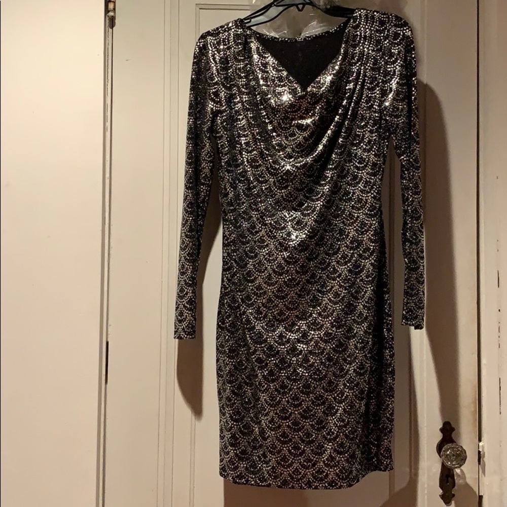Michael Kors BNWT Glitter Scalloped-Print Dress